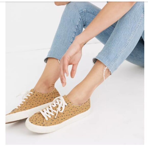 NWT Madewell Sidewalk Low Top Boho Baja White and Yellow Sneaker Size 9 - Picture 1 of 3